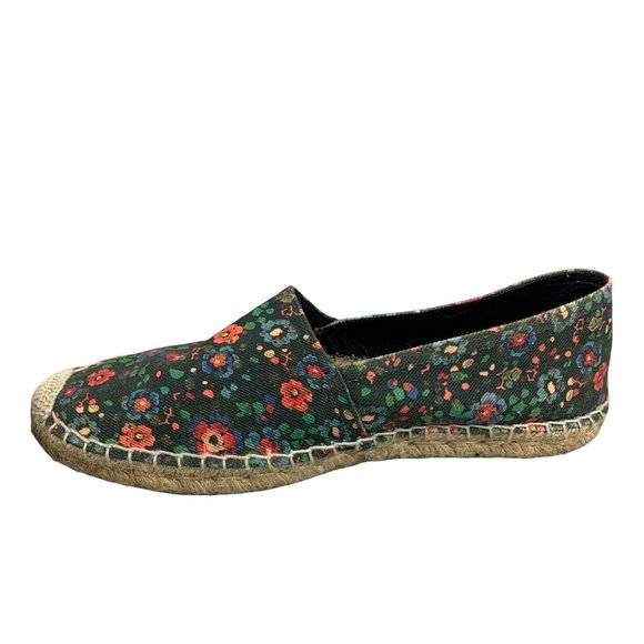 Isabel Marant Etoile Canae Canvas Espadrille Slip On Black Floral Flats Size 40 - Picture 7 of 12